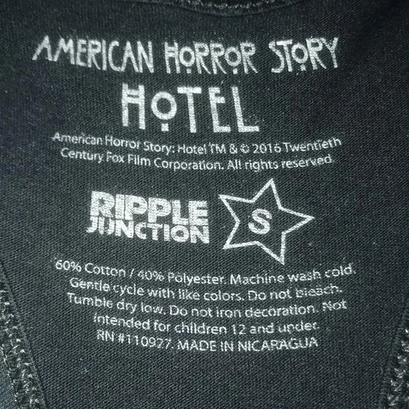 RIPPLE JUNCTION AMERICAN HORROR STORY HOTEL black muscle tank top NEW size S - Picture 4 of 6